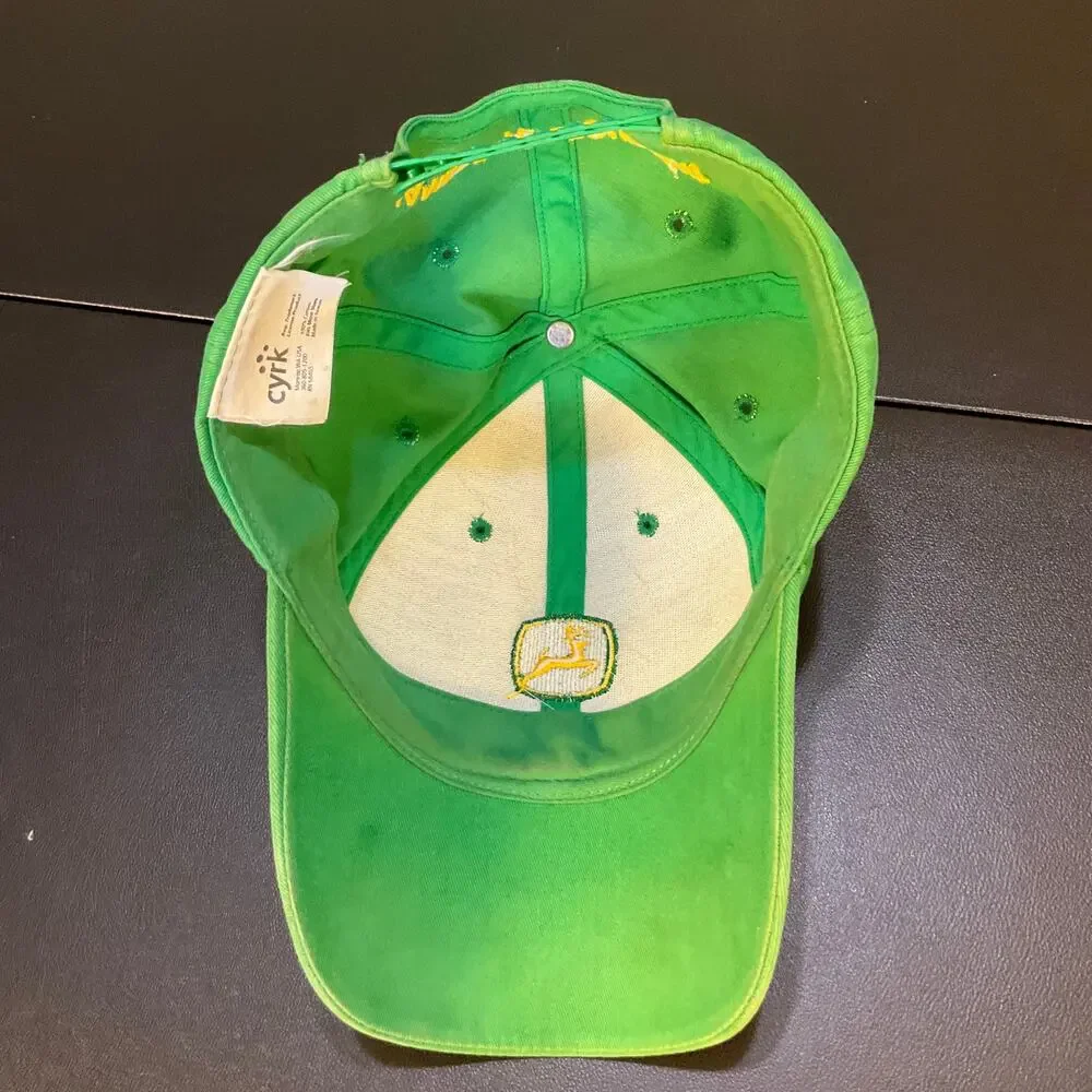 John Deere Green Yellow Logo Snapback Hat Jamis River Equipment Farm Tractor Cap